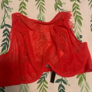 NWT Victoria’s Secret Red Lace Unlined Bra 36d